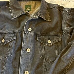 Women’s faded black oversized heavy jean jacket.